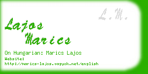 lajos marics business card